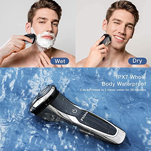 Phisco Men's Electric Shaver-IPX7 Waterproof 1 Count (Pack of 1), Black