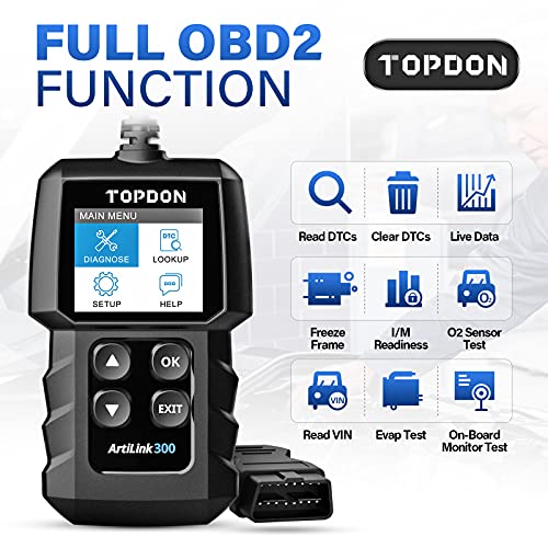 OBD2 Scanner, Code Reader TOPDON AL300 All ArtiLink 300, Black