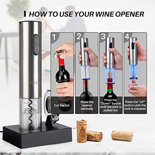 Secura Electric Wine Opener, Automatic Stainless Steel