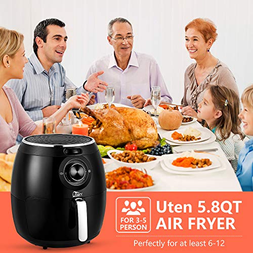 Air Fryer XL, 5.8 QT Electric Hot With Temperature Control A-Black