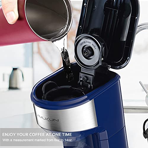 Single Serve Coffee Maker Brewer for K-Cup Blue with Stainless Steel