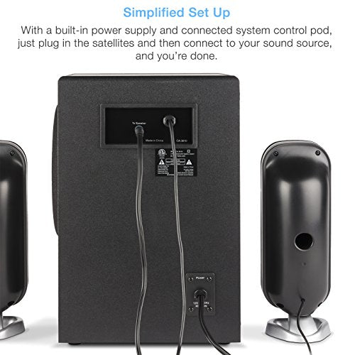 Cyber Acoustics High Power 2.1 Subwoofer Speaker System with 80W of –...