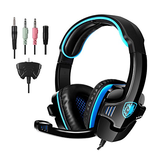 SADES Gaming Headset Headphone for 708GT, Black, Blue black