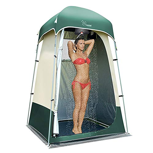 Vidalido Outdoor Shower Tent Changing Room Privacy Portable White+Green