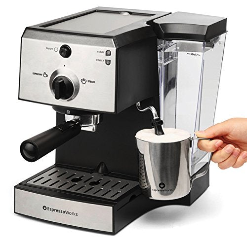 EspressoWorks 7 Pc All-In-One 9.75L x 11.5H x 9.0W, Black, Stainless Steel