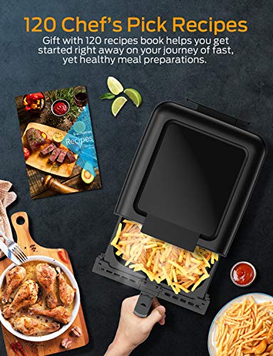 Elechomes Air Fryer, 6.3 QT Large Fryer Oven 11.6x15.1x13.9 inch, Black