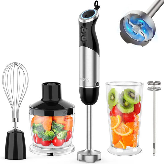 KOIOS Upgraded Immersion Hand Blender, 800W Motor, 12-Speed, 5 in Super Black