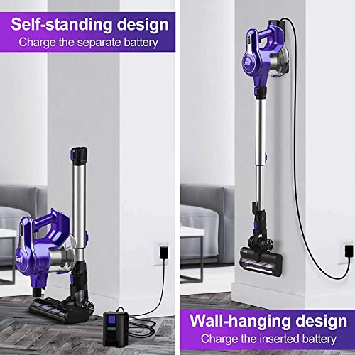 INSE Cordless Vacuum Cleaner, 23Kpa 265W Powerful Suction Stick Lilac