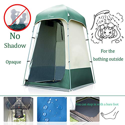 Vidalido Outdoor Shower Tent Changing Room Privacy Portable White+Green