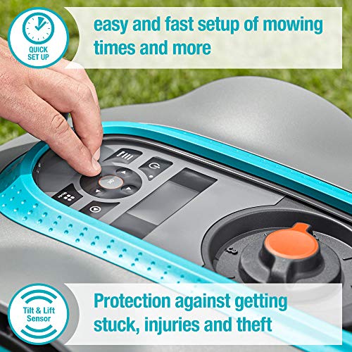 Gardena 15002-41 SILENO City 5400 sq ft Robotic Lawn Mower, Grey Gray