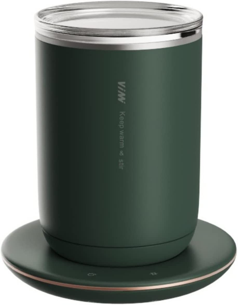 Temperature Control Smart Self Stirring Coffee Mug with Lid,auto A-green