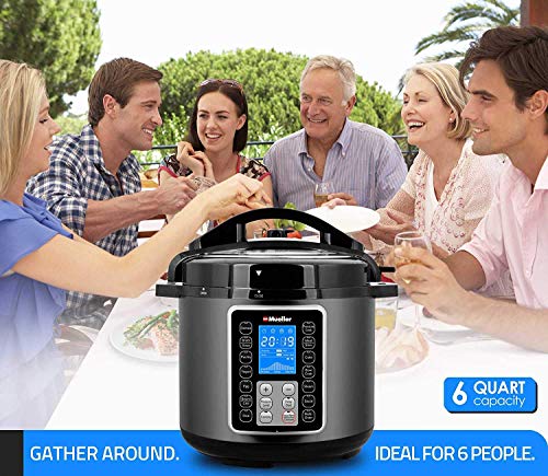 Mueller UltraPot 6Q Pressure Cooker Instant Crock 10 in 1 Pot with Slate Gray