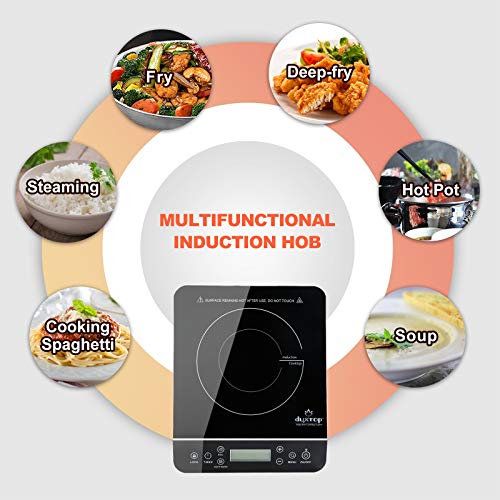 Duxtop Portable Induction Cooktop, Countertop Burner 1800 Watts, Silver