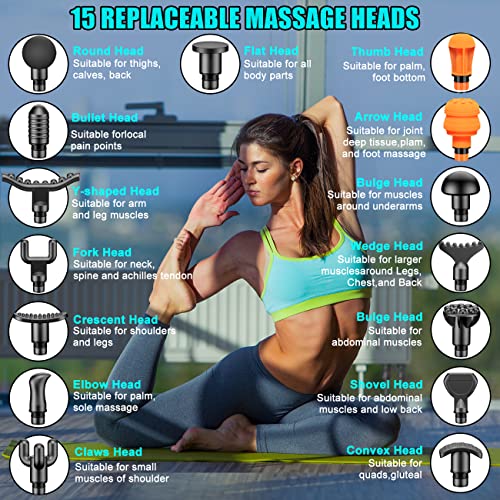 TOLOCO Massage Gun, Upgrade Percussion Muscle 1 Count (Pack of 1), Black