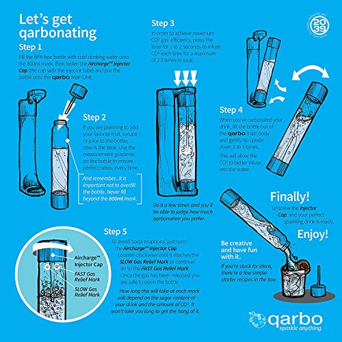 Twenty39 Qarbo - Sparkling Water Maker and Fruit Infuser - Premium Bronze