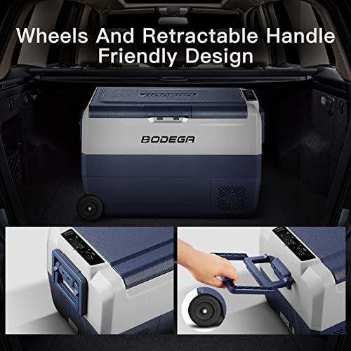 【Upgraded】BODEGA 12 Volt Refrigerator, Portable Freezer, Car 53 Quart, blue