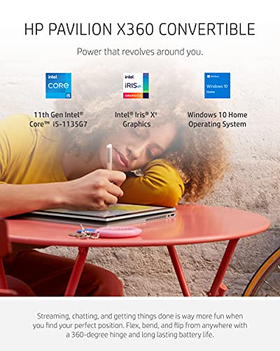 HP Pavilion x360 14” Touchscreen Laptop, 11th Gen 14-inch, Natural Silver
