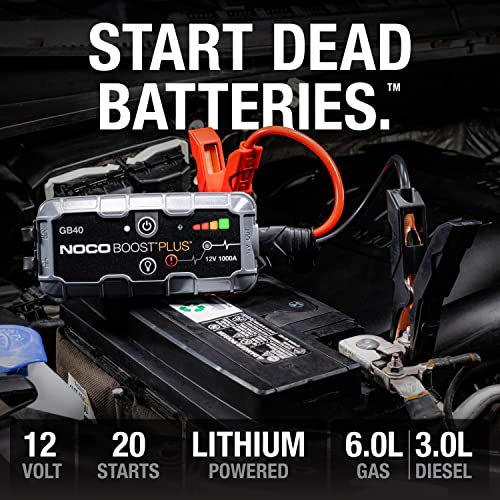 NOCO Boost Plus GB40 1000 Amp 12-Volt UltraSafe Lithium Jump 1000 Amps, Gray
