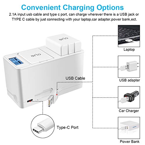 Arlo Battery Charger Station, Dual Rechargeable Batteries Charging Station...