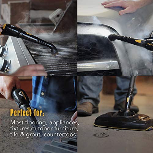 McCulloch MC1375 Canister Steam Cleaner with 20 Accessories, 1-(Pack), Black