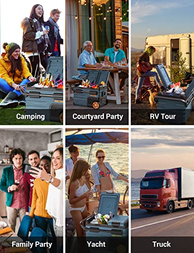 Rock&Rocker Car Refrigerator, 12 Volt Refrigerator Portable Blue