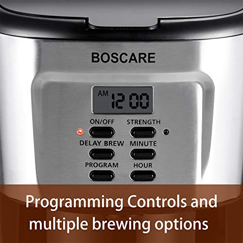 BOSCARE programmable coffee maker,2-12 Cup Drip Coffee maker, Mini Coffee...