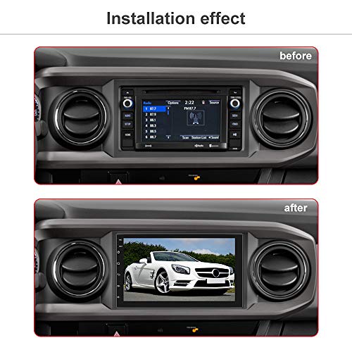 Hikity Double Din Android Car Stereo with GPS 7 Inch Touch 1G+16G, Black