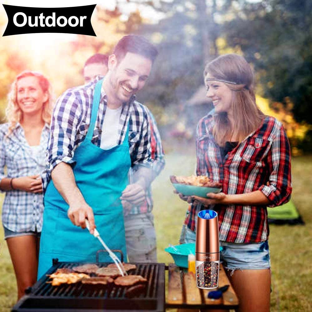 Gravity Electric Pepper and Salt Grinder Set, Adjustable Set / Copper