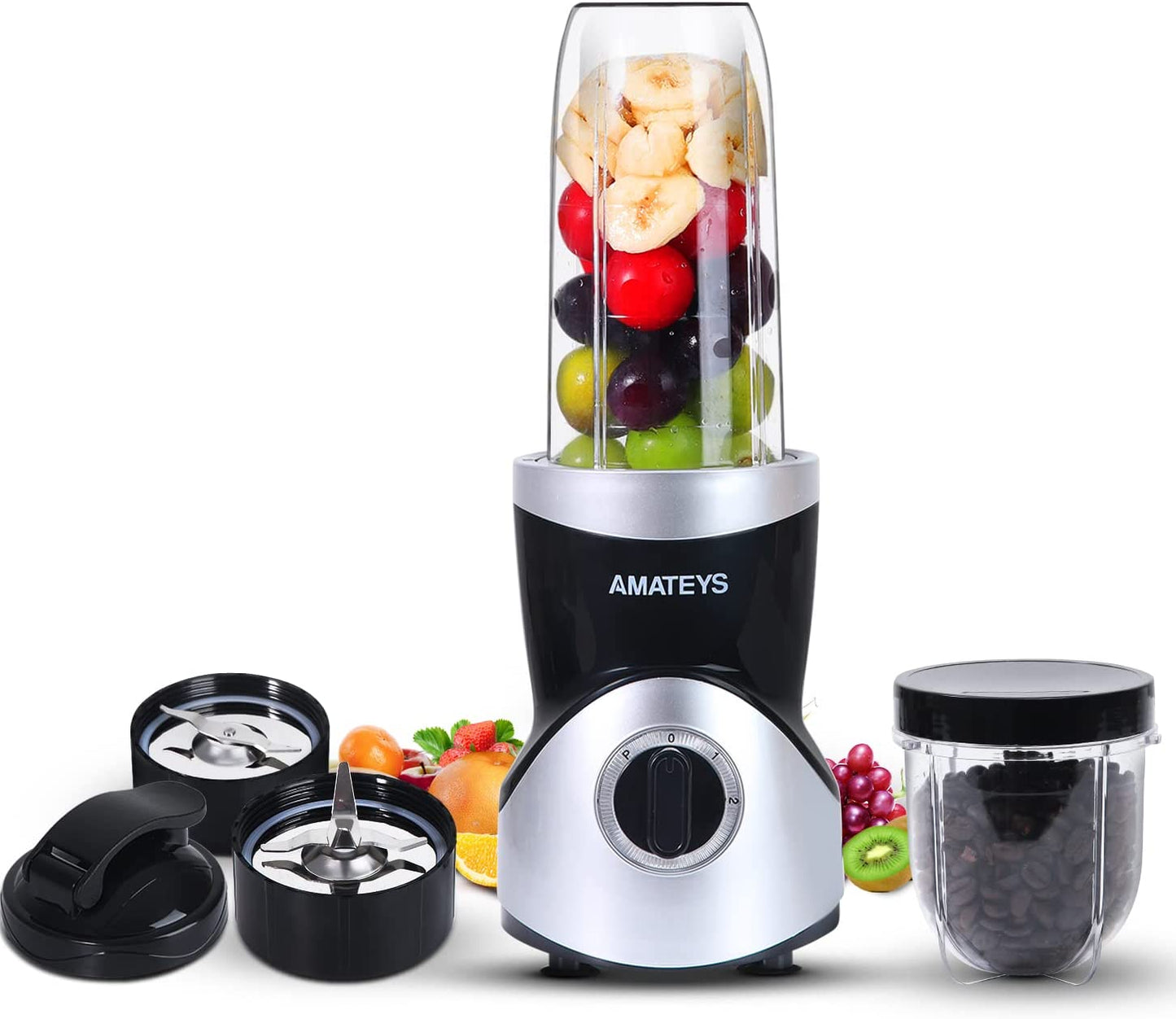 Amateys Personal Blender for Shakes and Black Sliver
