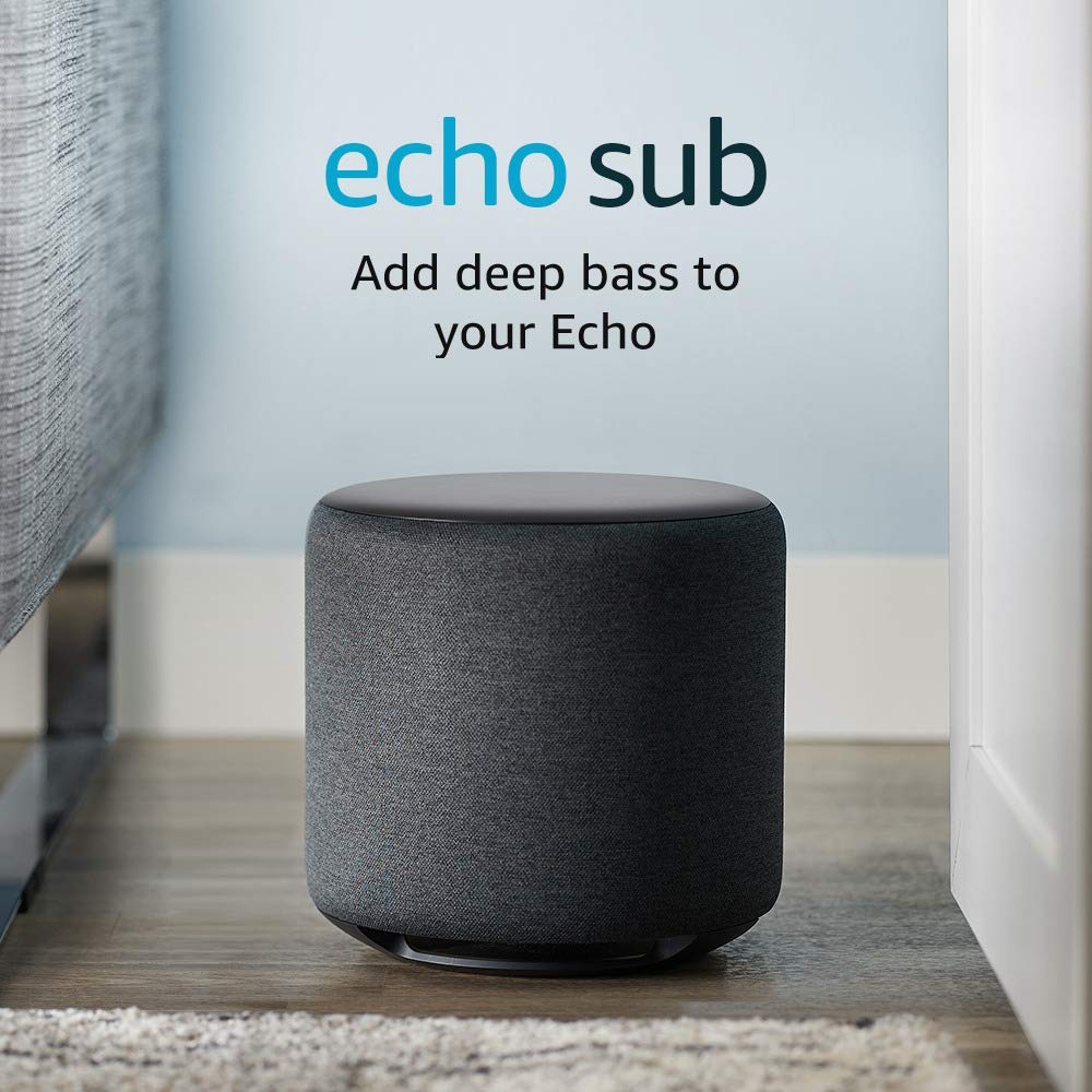 Echo Sub - Powerful subwoofer for your - requires compatible Charcoal
