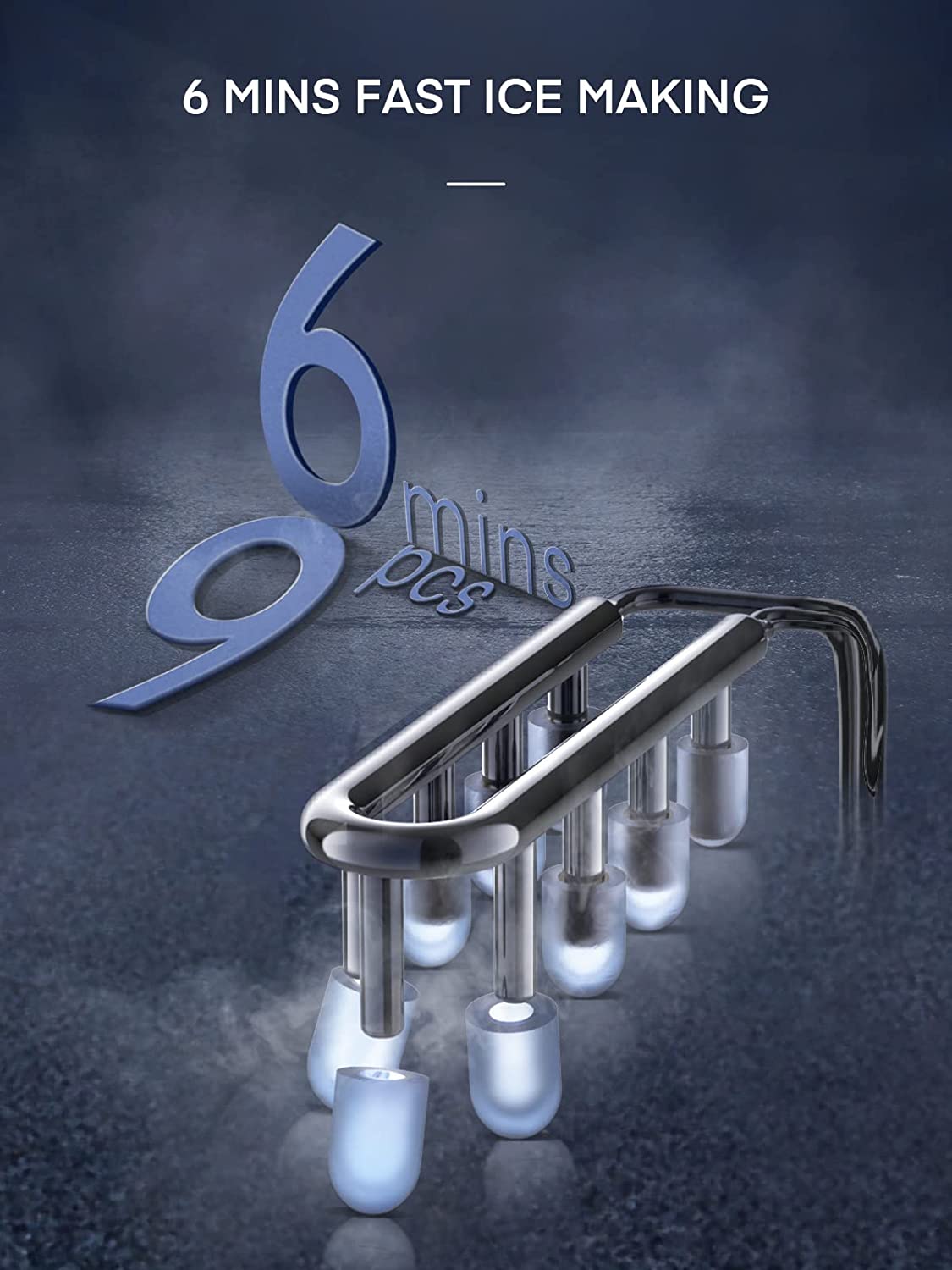 Ice Makers Machine Countertop, 9 Cubes Ready in 6 Mins, 28lbs 24Hrs, LED...