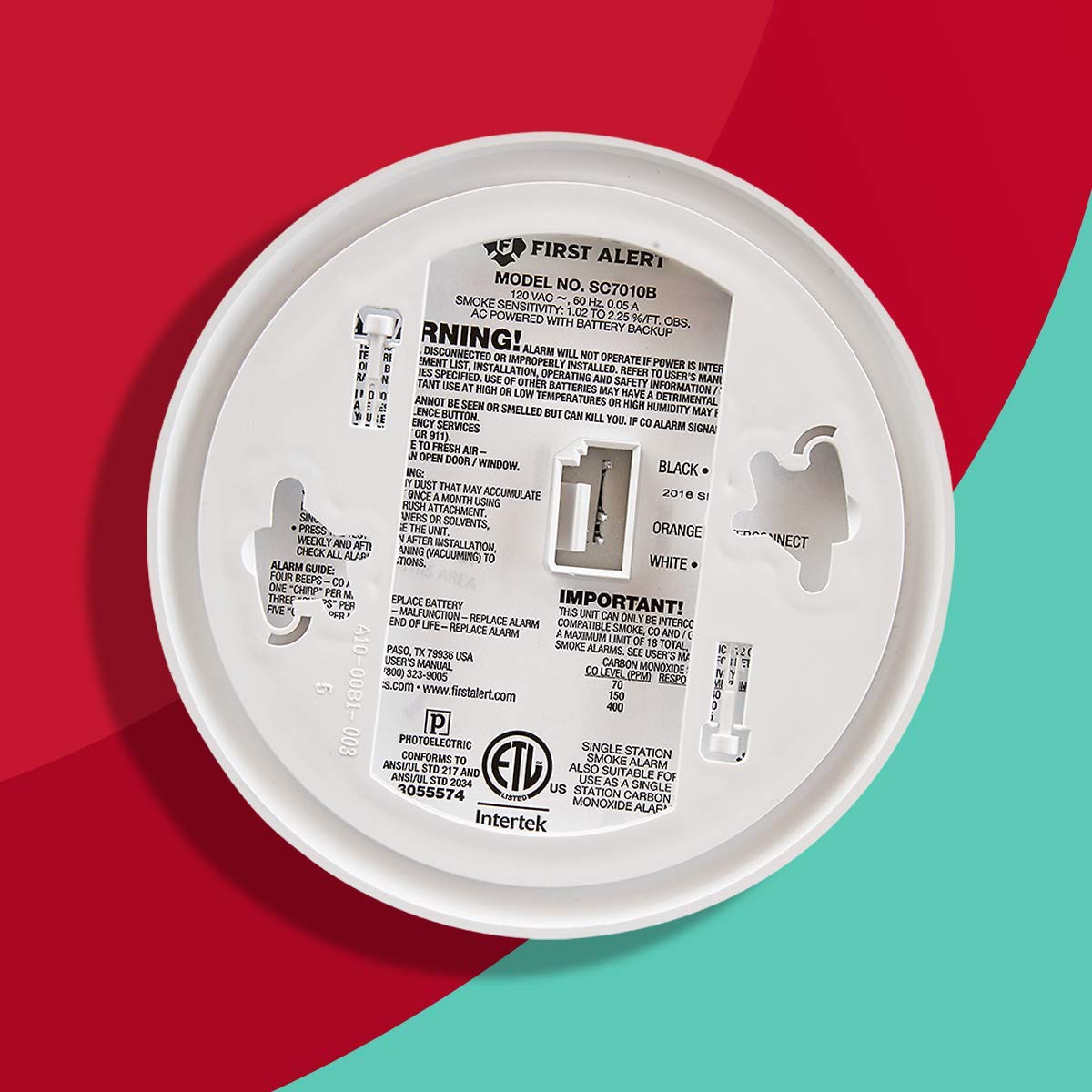 First Alert SC7010B Smoke Carbon Monoxide Detector, 1 pack, 1 White