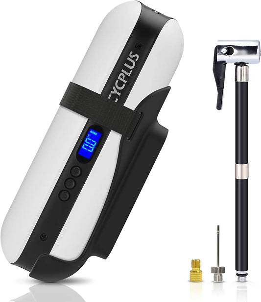 Portable Air Compressor Mini Inflator Electric Pump for Car Bike A2-white