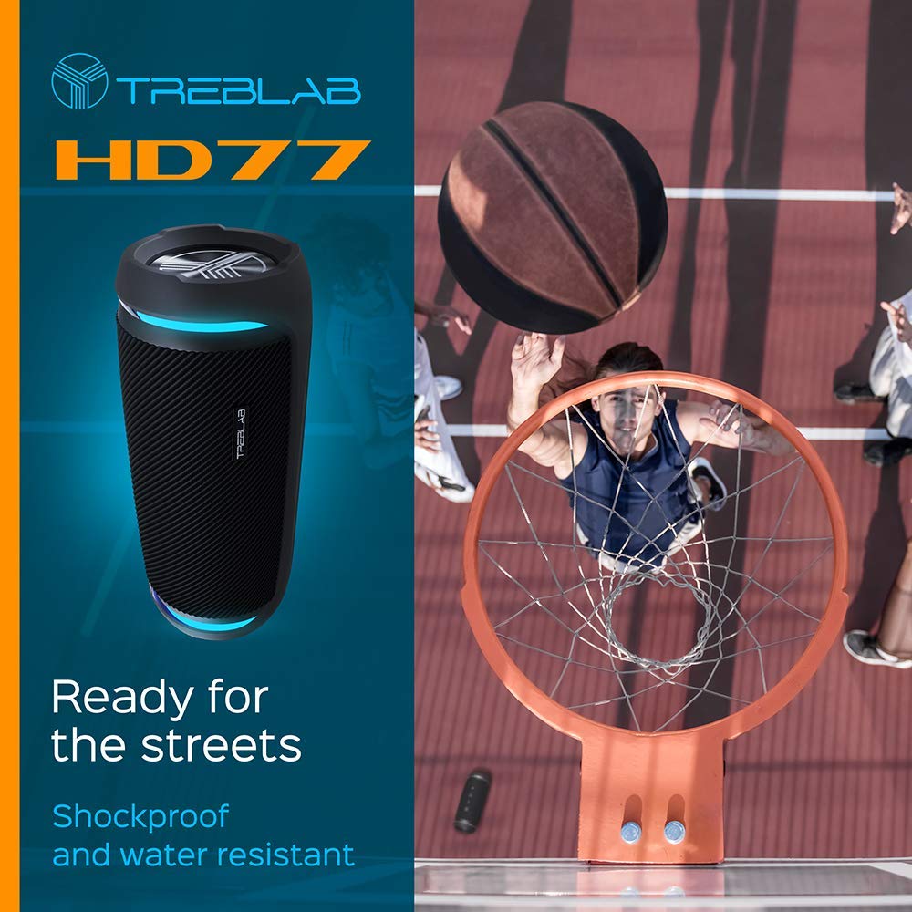 TREBLAB HD77 - Ultra Premium Bluetooth Speaker - Loud 360° HD Surround Black