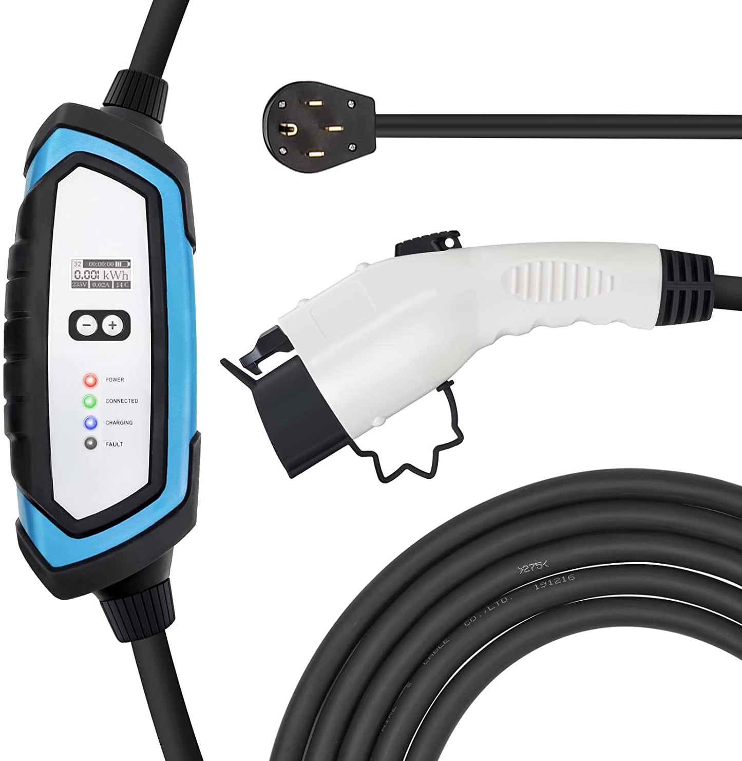 BougeRV Level 2 EV Charger, 240V 32Amp 25 Feet Charging Cable, Portable EVSE...