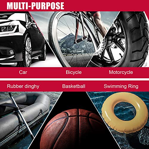 Eastvolt 12V Tire Inflator Air Compressor, Cordless air inflator, Black + Red