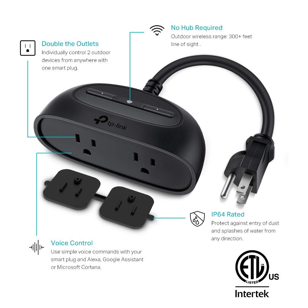 Kasa Smart WiFi Outdoor Plug by TP-Link– Outlets, Plug, Works with Alexa &...