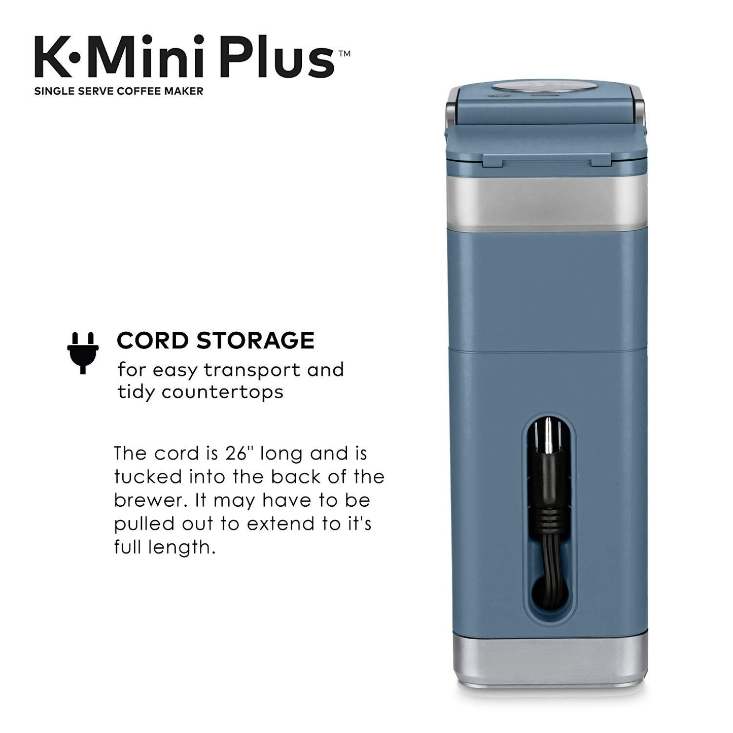 Keurig K-Mini Plus Coffee Maker, Single Serve K-Cup Pod Evening Teal