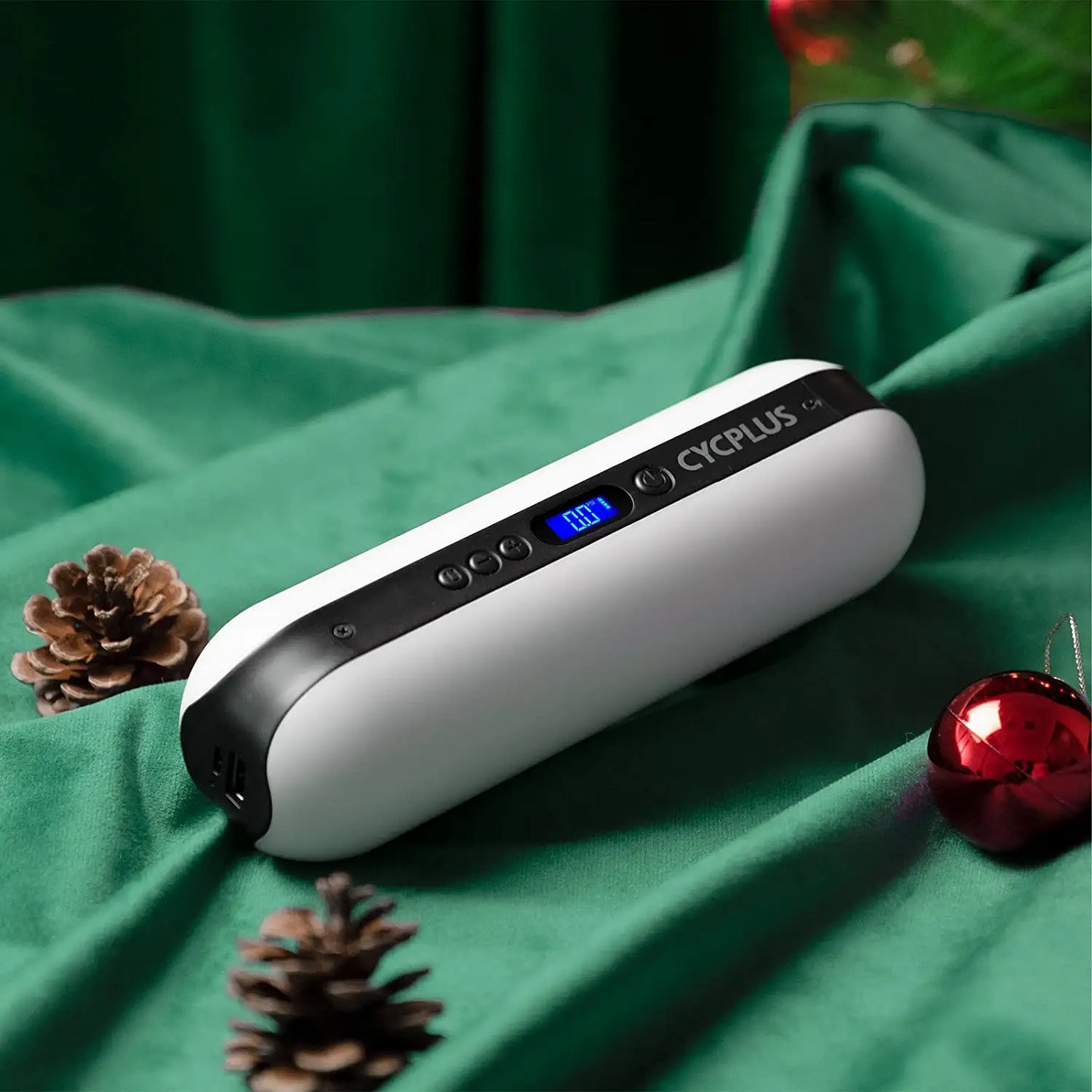 Portable Air Compressor Mini Inflator Electric Pump for Car Bike A2-white