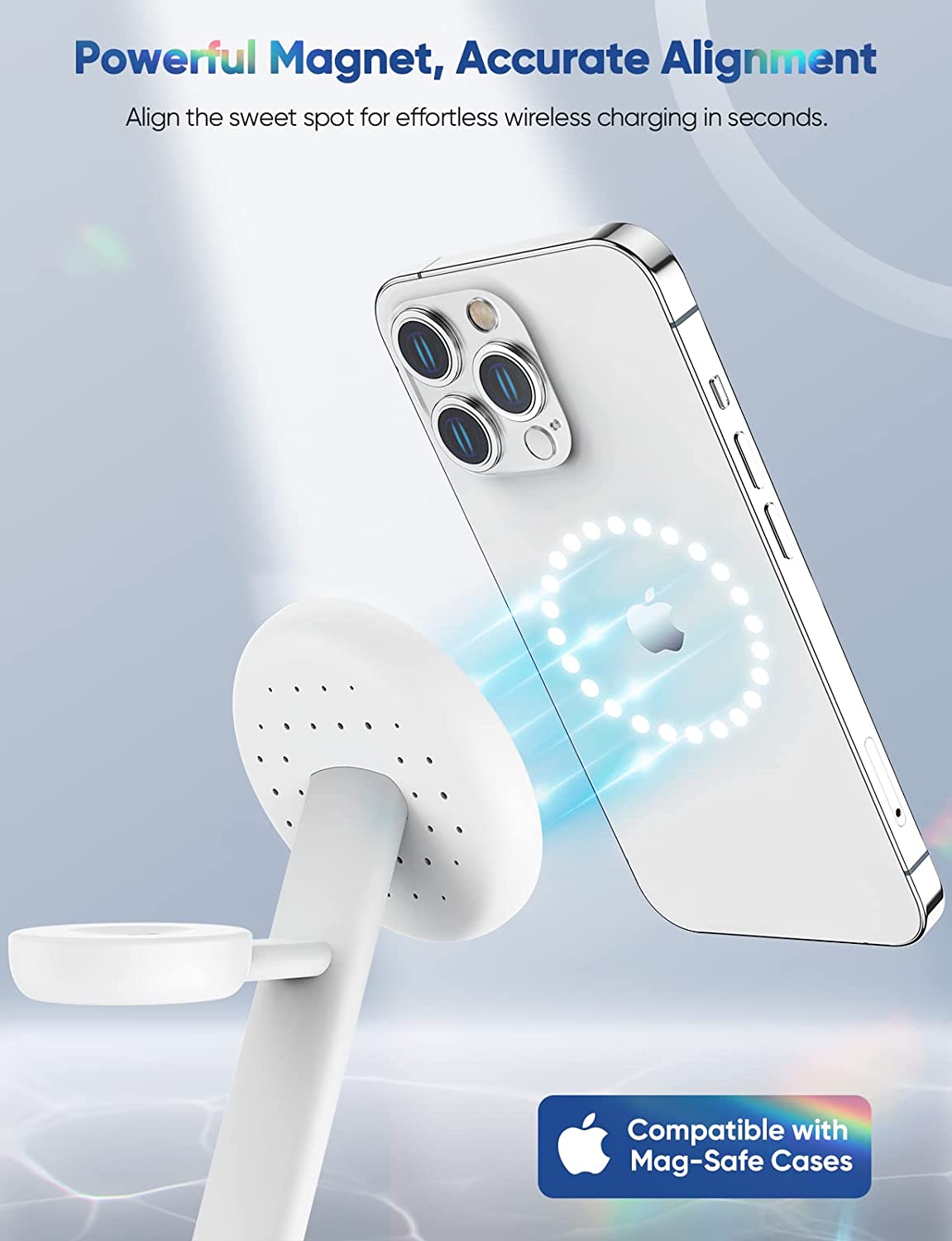 Magnetic Wireless Charging Station for Apple Series, 3-in-1 Standard White