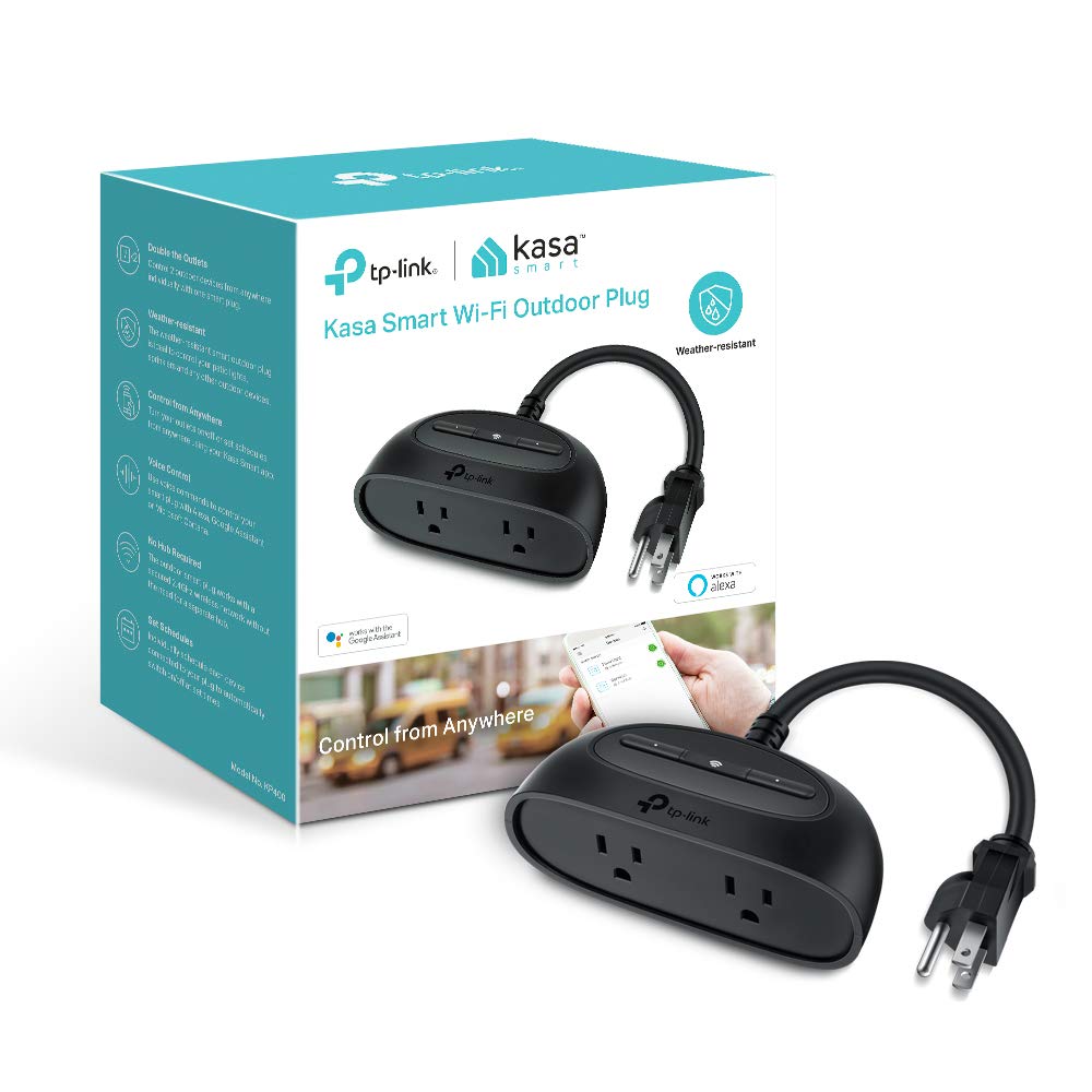 Kasa Smart WiFi Outdoor Plug by TP-Link– Outlets, Plug, Works with Alexa &...