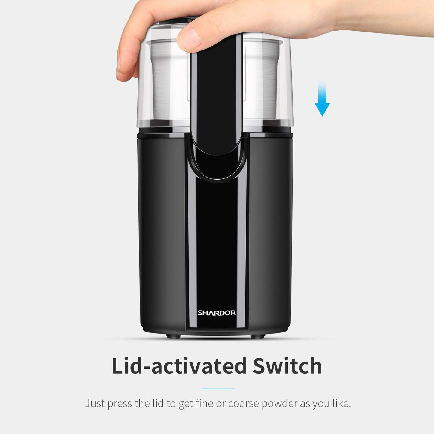 SHARDOR Coffee & Spice Grinders Electric, 2 Removable Stainless CG628B, black