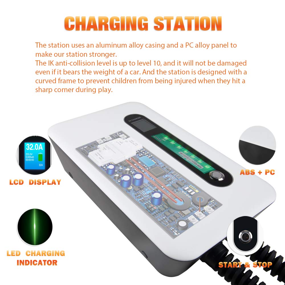 BESENERGY EV Charging Station 32 Amp Level 2 Electric Vehicle Charger EVSE...