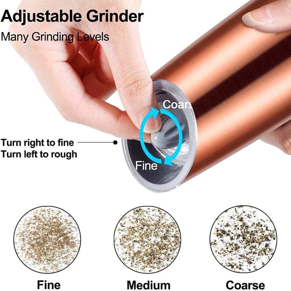 Gravity Electric Pepper and Salt Grinder Set, Adjustable Set / Copper