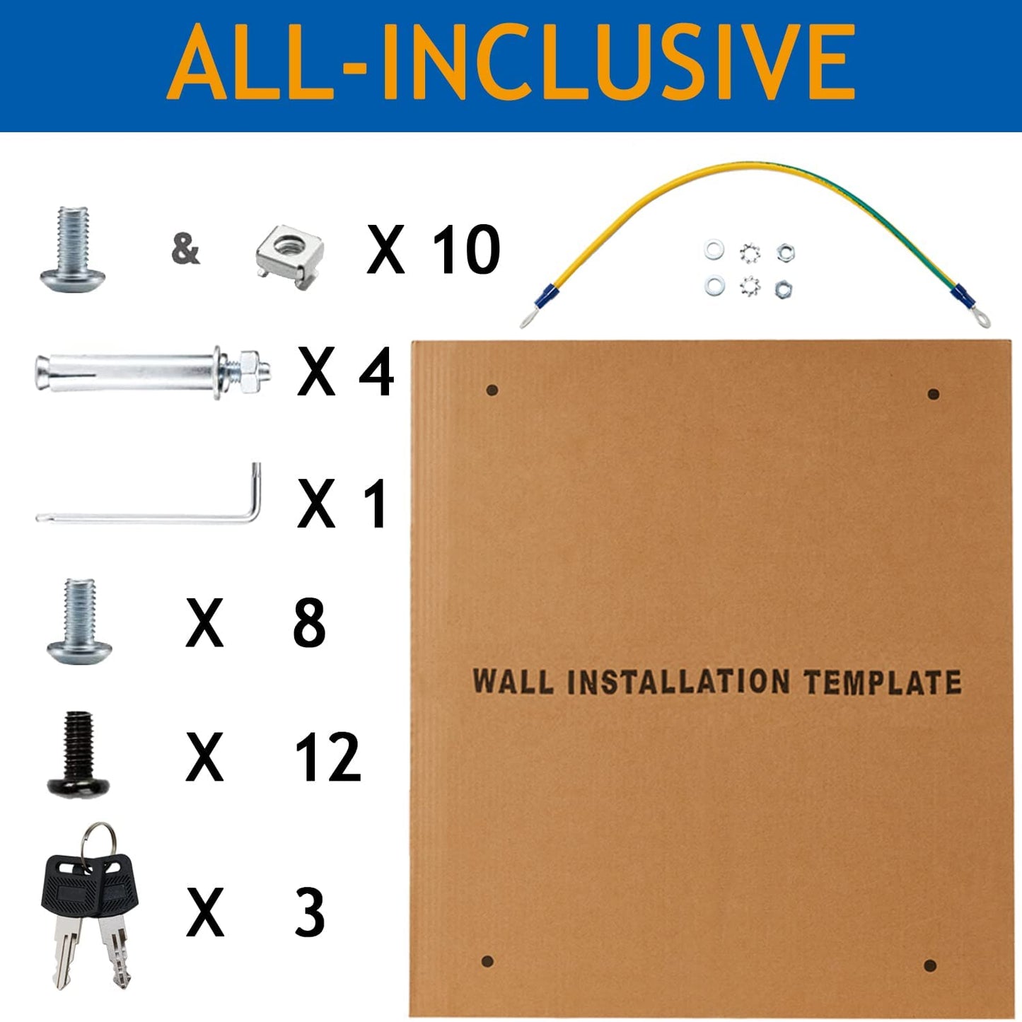 6U Wall Mount Server Cabinet Network Rack Vented Enclosure Locking Door by