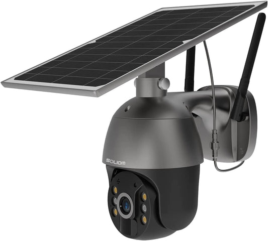 Home Security Camera Outdoor, Wireless WiFi Pan Tilt 360° View Spotlight Grey