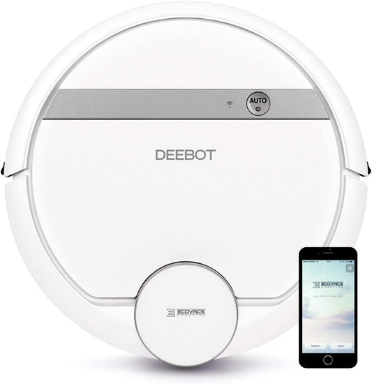 Ecovacs Deebot 907 Smart Robotic Vacuum, Carpet, Bare Floors, Pet Hair +...