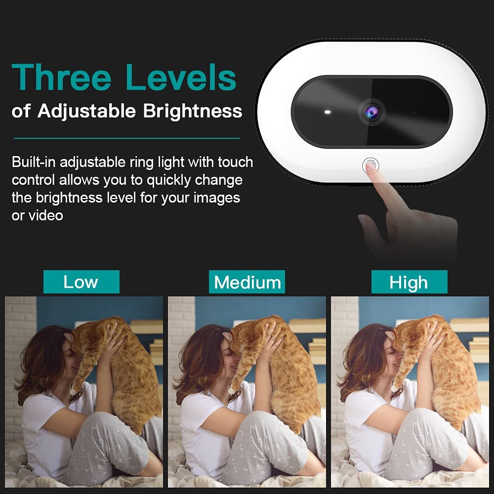 NexiGo StreamCam N930E with Software, 1080P Webcam Ring Light and Black