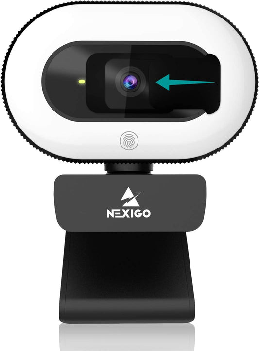 NexiGo StreamCam N930E with Software, 1080P Webcam Ring Light and Black