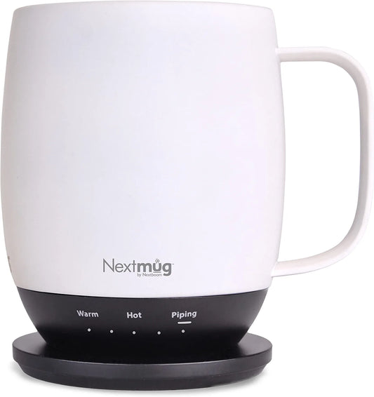 Nextmug - Temperature-Controlled, Self-Heating Coffee Mug (Ivory - 14 Ivory